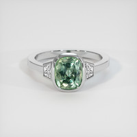 2.78 Ct. Green Sapphire Ring, 14K White Gold 1