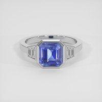 3.02 Ct. Blue Sapphire Ring, 18K White Gold 1