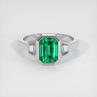 1.60 Ct. Emerald Ring, 18K White Gold 1