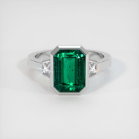 3.79 Ct. Emerald Ring, 18K White Gold 1