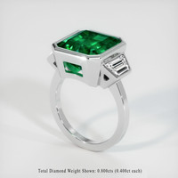 6.64 Ct. Emerald Ring, 18K White Gold 2