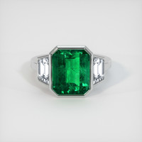 5.10 Ct. Emerald Ring, 18K White Gold 1
