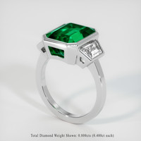 5.10 Ct. Emerald Ring, 18K White Gold 2
