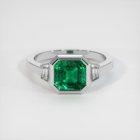 1.80 Ct. Emerald Ring, 18K White Gold 1