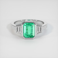 1.92 Ct. Emerald Ring, 18K White Gold 1