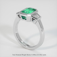 1.92 Ct. Emerald Ring, 18K White Gold 2