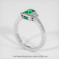 0.89 Ct. Emerald Ring, 18K White Gold 2