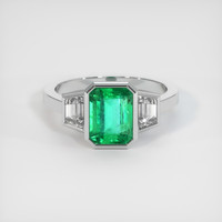 1.92 Ct. Emerald Ring, 18K White Gold 1