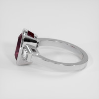 2.77 Ct. Purplish Red Garnet Ring, 18K White Gold 4