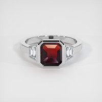 1.52 Ct. Red Garnet Ring, 18K White Gold 1