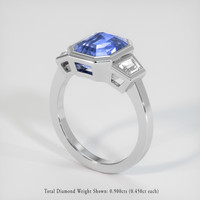 7.17 Ct. Blue Sapphire Ring, 18K White Gold 2