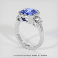 9.28 Ct. Blue Sapphire Ring, 18K White Gold 2