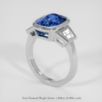 10.41 Ct. Blue Sapphire Ring, 18K White Gold 2