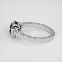 1.49 Ct. Greenish Blue Sapphire Ring, 18K White Gold 4