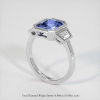 5.12 Ct. Blue Sapphire Ring, 18K White Gold 2
