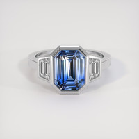7.05 Ct. Bi Color Sapphire Ring, 18K White Gold 1