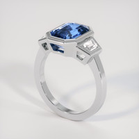 7.05 Ct. Bi Color Sapphire Ring, 18K White Gold 2