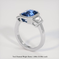7.05 Ct. Bi Color Sapphire Ring, 18K White Gold 2