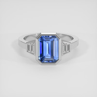 2.62 Ct. Blue Sapphire Ring, 18K White Gold 1
