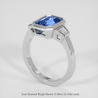 2.62 Ct. Blue Sapphire Ring, 18K White Gold 2