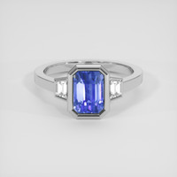 3.83 Ct. Blue Sapphire Ring, 18K White Gold 1