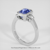 3.83 Ct. Blue Sapphire Ring, 18K White Gold 2