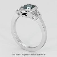 1.33 Ct. Greyish Blue Sapphire Ring, 18K White Gold 2