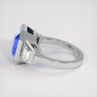 6.67 Ct. Blue Sapphire Ring, 18K White Gold 4