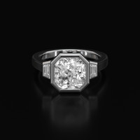 4.80 Ct. White Sapphire Ring, 18K White Gold 1