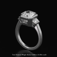 4.80 Ct. White Sapphire Ring, 18K White Gold 2