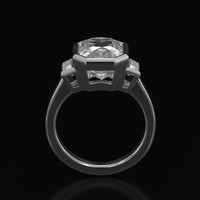 4.80 Ct. White Sapphire Ring, 18K White Gold 3