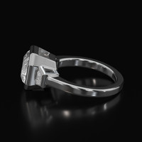 4.80 Ct. White Sapphire Ring, 18K White Gold 4