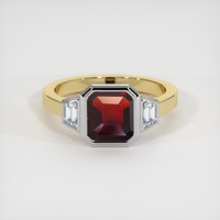 1.52 Ct. Red Garnet Ring, 18K White & Yellow 1