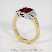 1.52 Ct. Red Garnet Ring, 18K White & Yellow 2