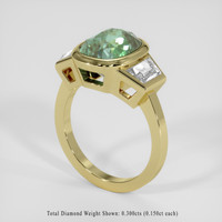 5.92 Ct. Green Sapphire Ring, 10K Yellow Gold 2