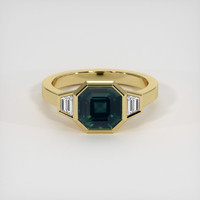 3.01 Ct. Green Sapphire Ring, 10K Yellow Gold 1