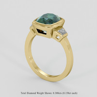4.50 Ct. Bluish Green Sapphire Ring, 10K Yellow Gold 2