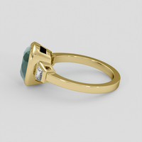 4.50 Ct. Bluish Green Sapphire Ring, 10K Yellow Gold 4