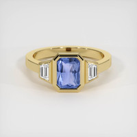 0.95 Ct. Blue Sapphire Ring, 14K Yellow Gold 1