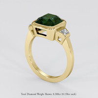 4.51 Ct. Bluish Green Sapphire Ring, 14K Yellow Gold 2