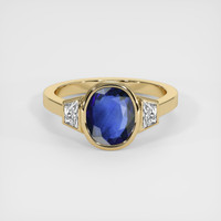 2.34 Ct. Blue Sapphire Ring, 14K Yellow Gold 1