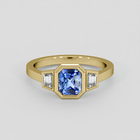 1.29 Ct. Blue Sapphire Ring, 14K Yellow Gold 1