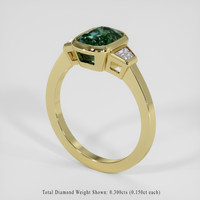 3.10 Ct. Bluish Green Sapphire Ring, 14K Yellow Gold 2