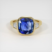 5.01 Ct. Blue Sapphire Ring, 14K Yellow Gold 1