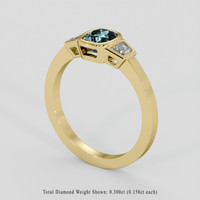 0.99 Ct. Greyish Blue Sapphire Ring, 14K Yellow Gold 2