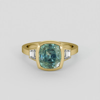 4.50 Ct. Bluish Green Sapphire Ring, 14K Yellow Gold 1