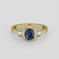 1.07 Ct. Blue Sapphire Ring, 18K Yellow Gold 1
