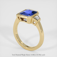 3.44 Ct. Blue Sapphire Ring, 18K Yellow Gold 2