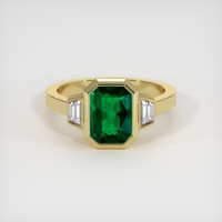 1.37 Ct. Emerald Ring, 18K Yellow Gold 1