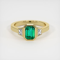 1.12 Ct. Emerald   Ring, 18K Yellow Gold 1